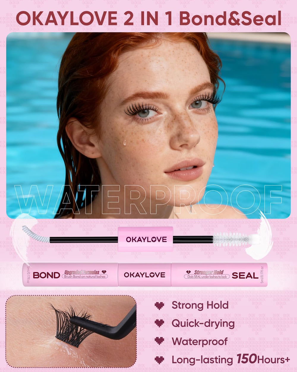 OKAYLOVE lightweight soft-fiber lashes feel comfortable all day.