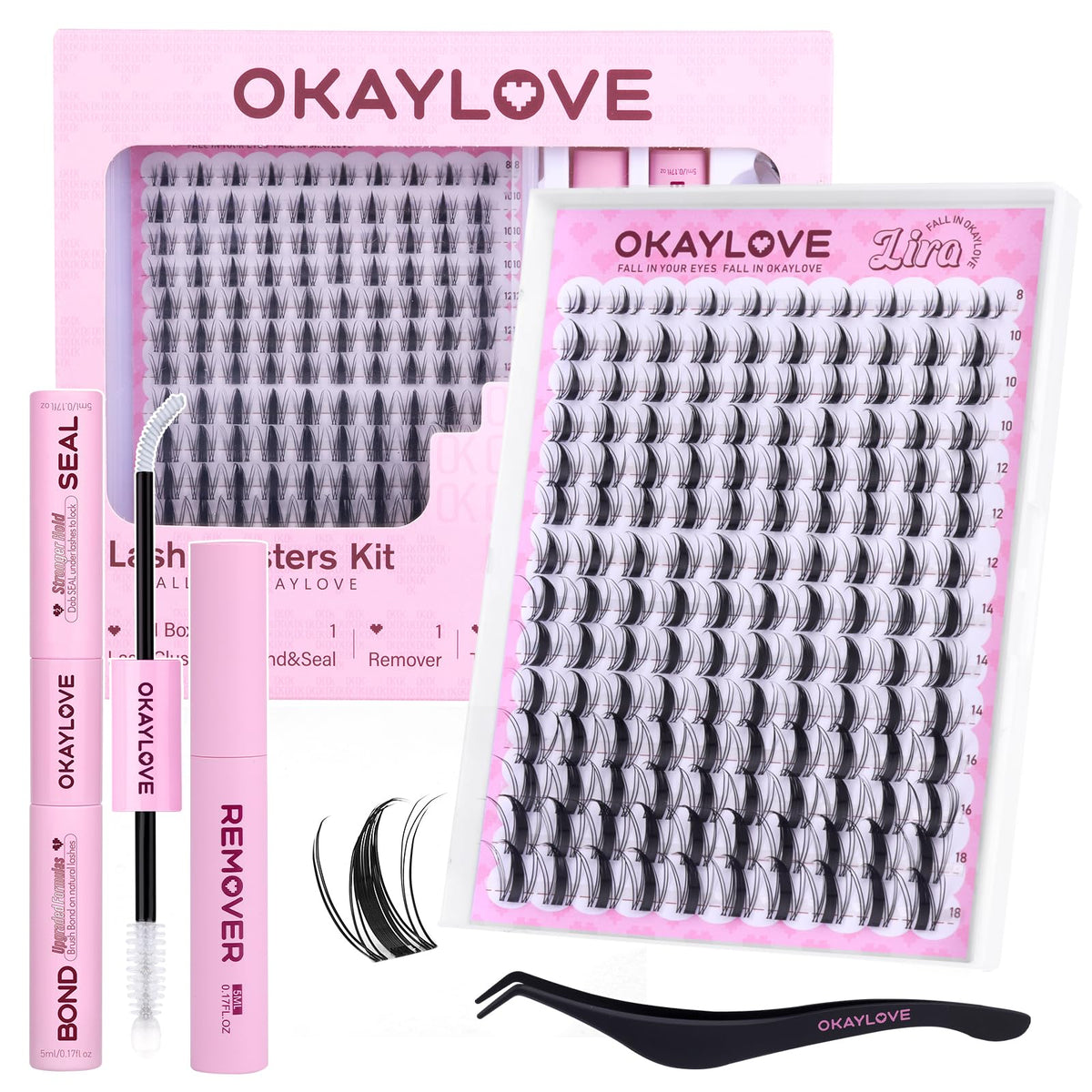 OKAYLOVE LIRA racimos con puntas para efecto manga definido y ligero.