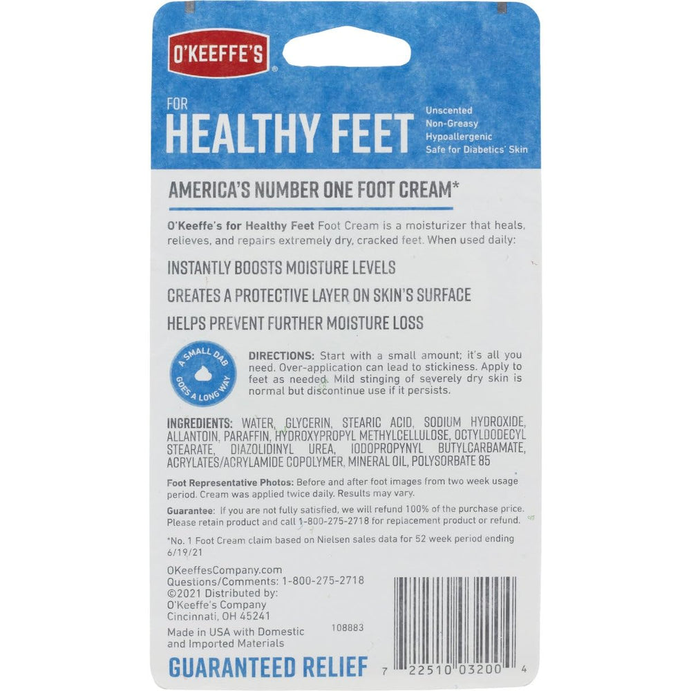 Crema de pies de O'Keeffe's, rutina diaria, mejora hidratación y confort al caminar.