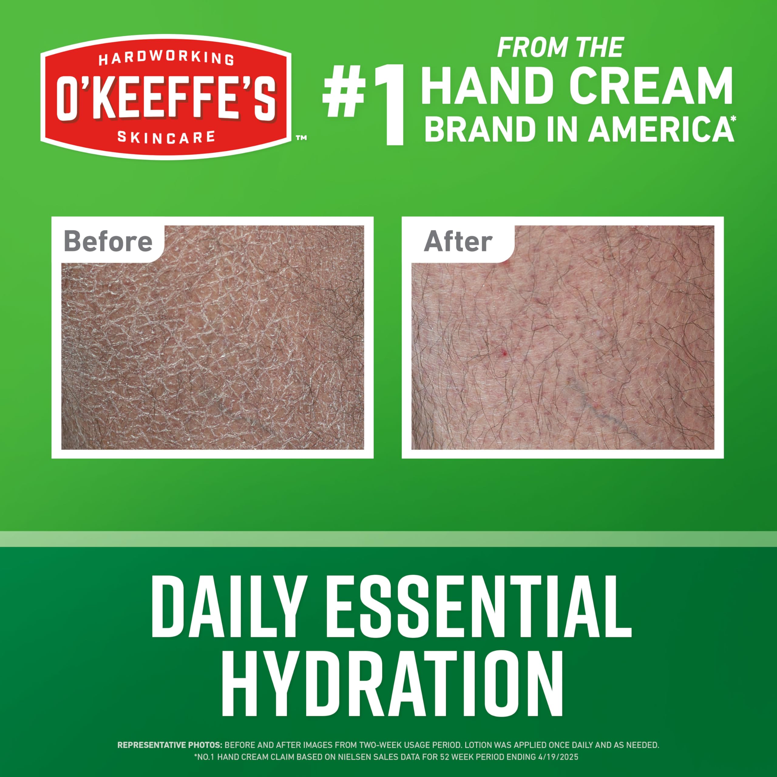 Crema de O'Keeffe's de textura ligera para piel seca, con absorción rápida.