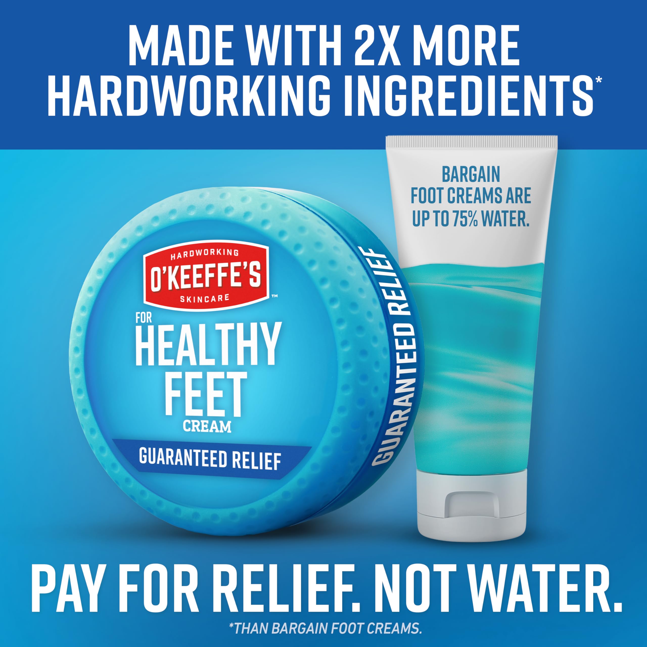 O'Keeffe's Healthy Feet creates a protective moisture layer on rough skin.