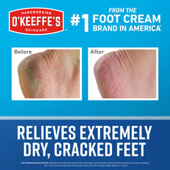 O'Keeffe's Healthy Feet unscented formula shown for sensitive skin.