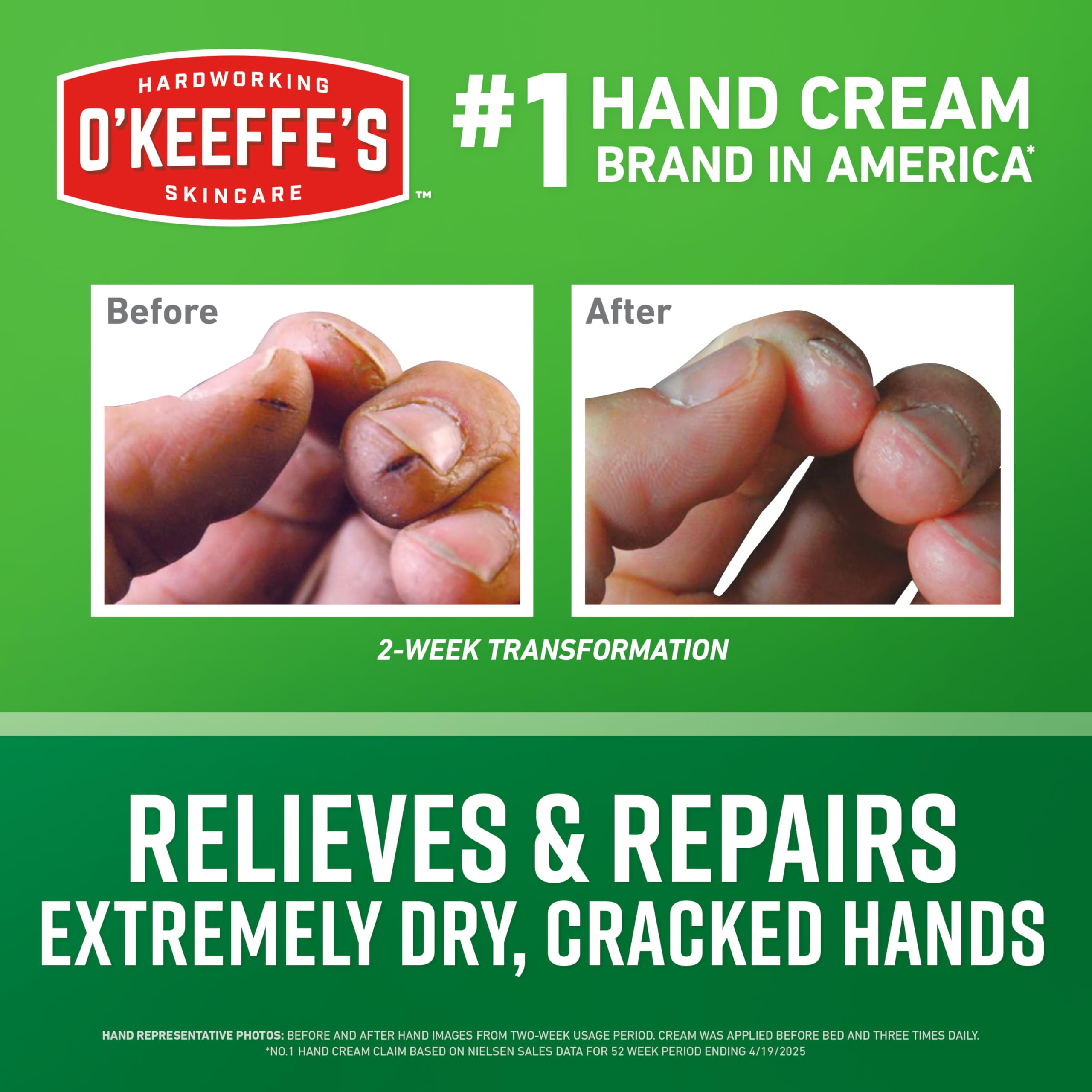 Aplicación rápida de O'Keeffe's Working Hands para manos secas