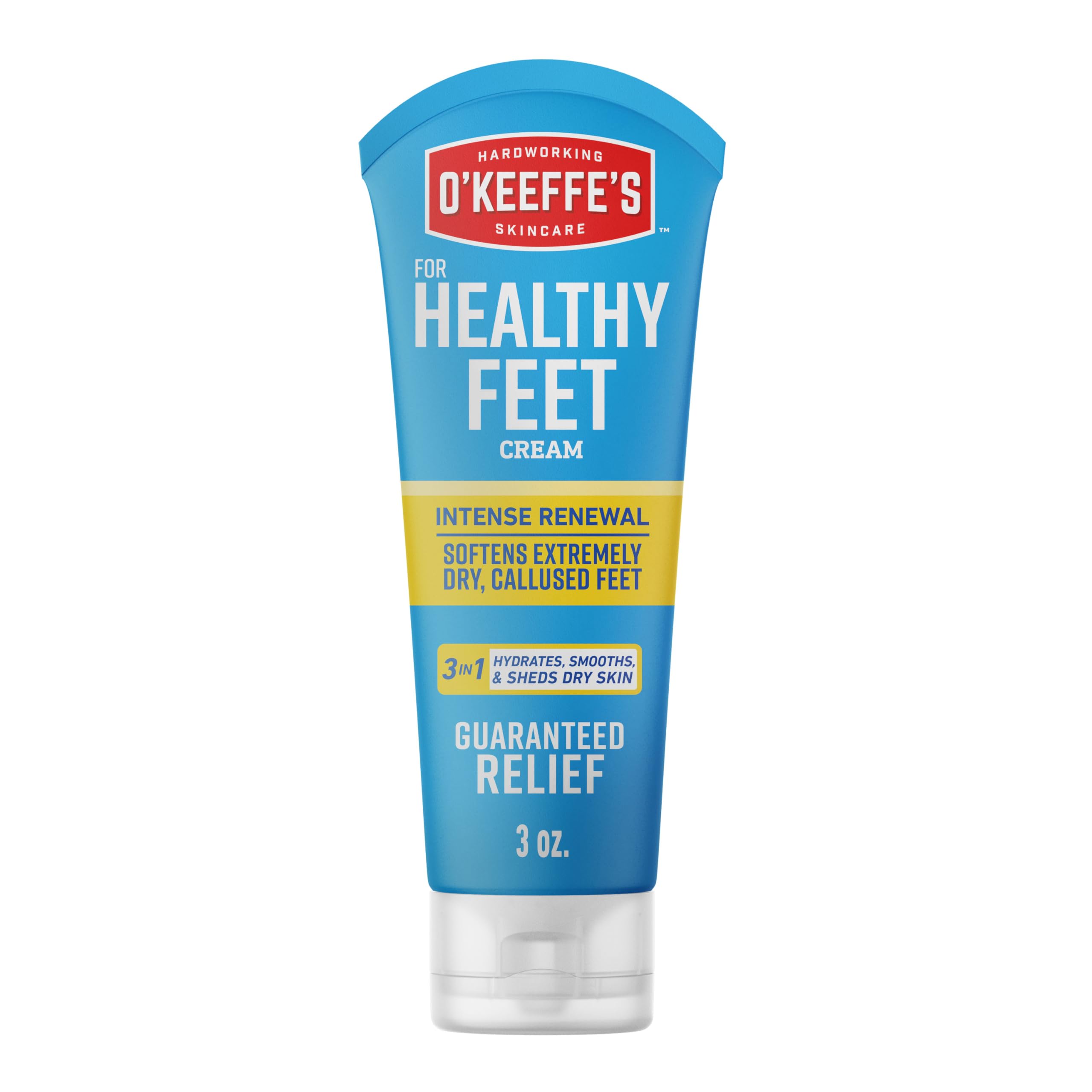 La crema O'Keeffe's para pies en tubo de 3 oz ofrece hidratación rápida.