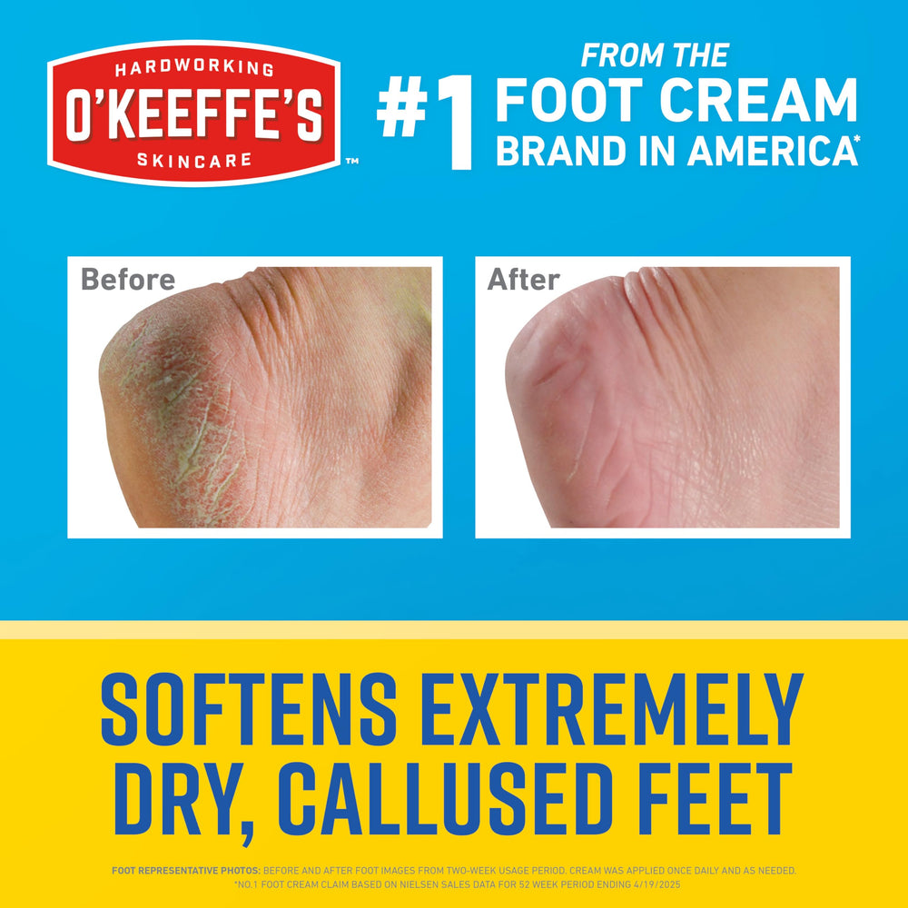 Textura cremosa y nutritiva de O'Keeffe's para pies secos.