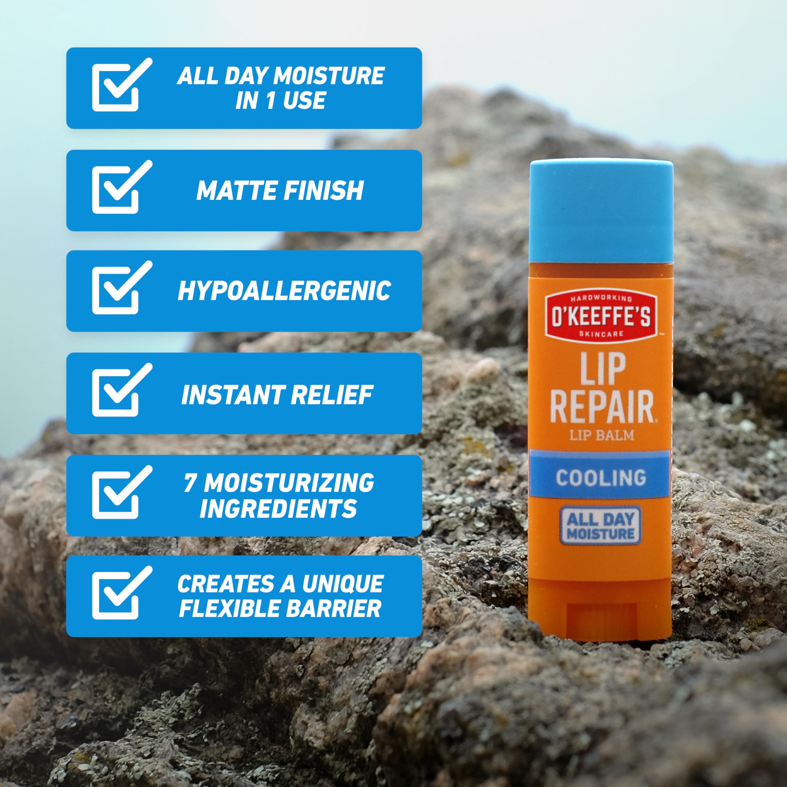 Alivio refrescante de O'Keeffe's Reparación labial al aplicar
