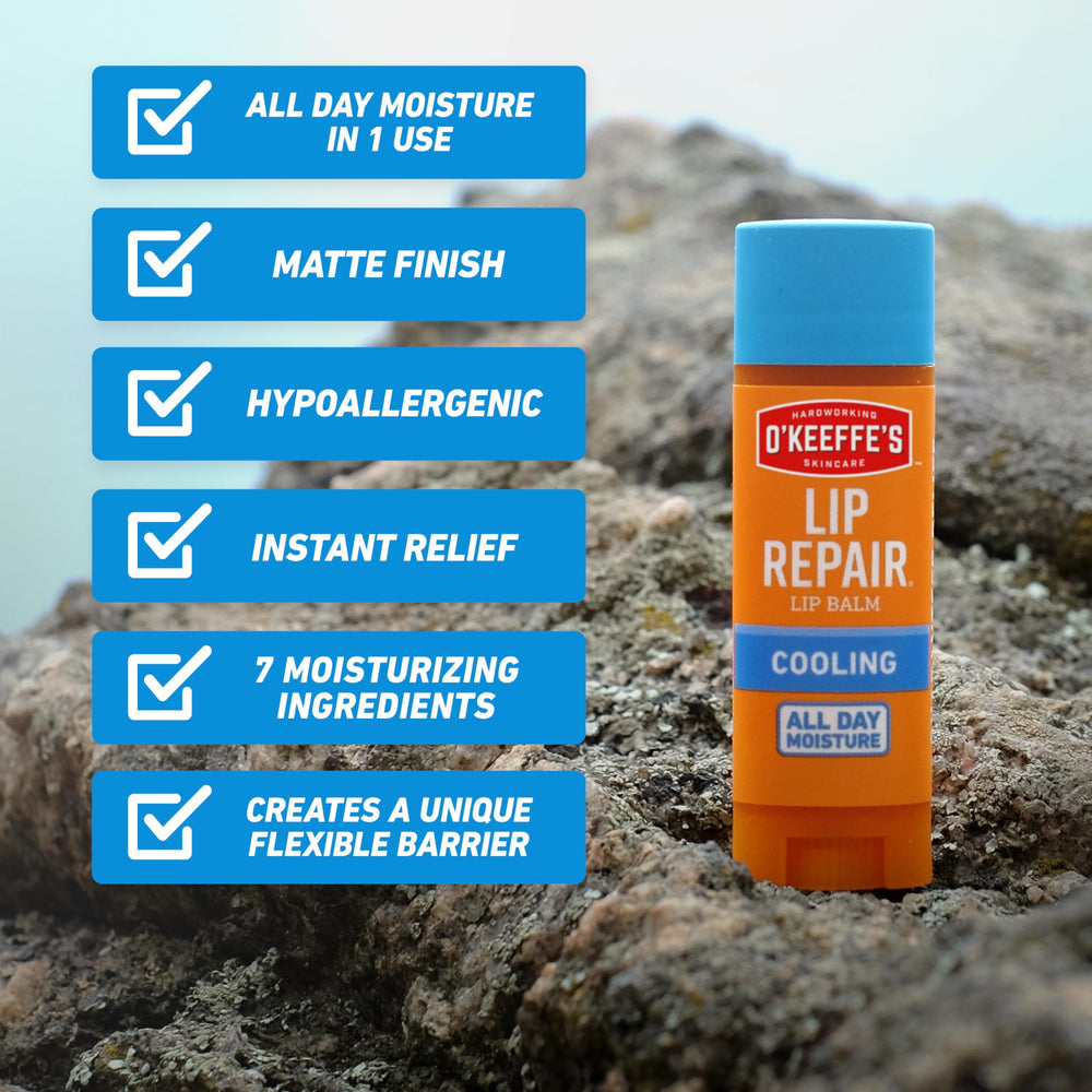 Alivio refrescante de O'Keeffe's Reparación labial al aplicar