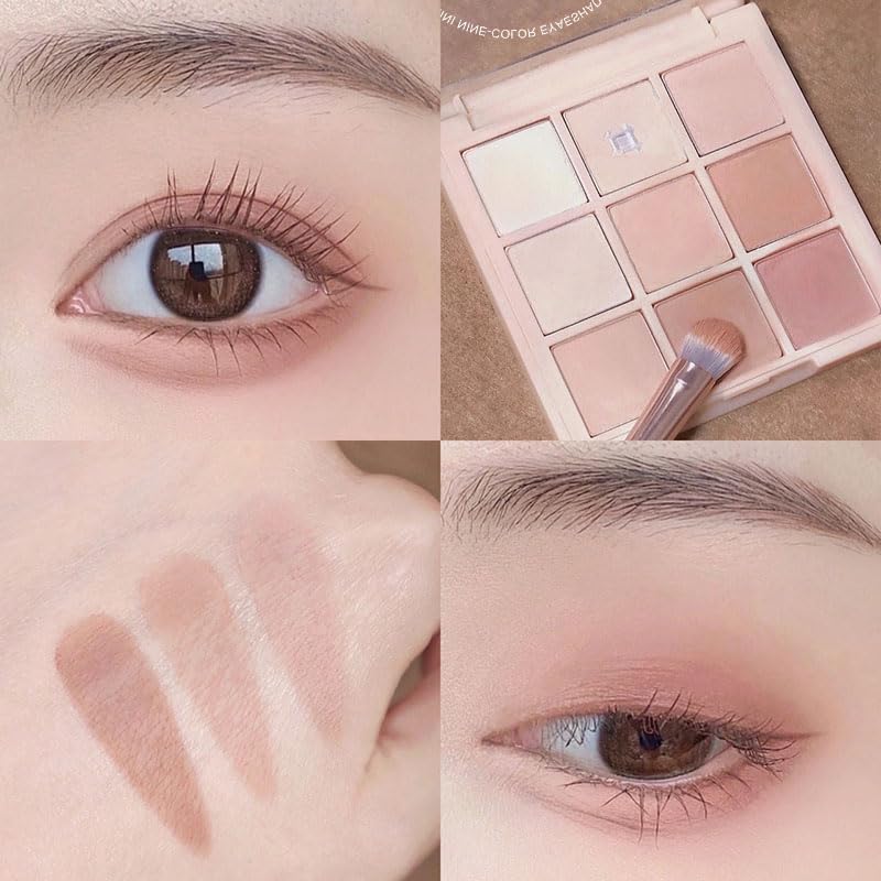 Sombras neutras claras de Okerker para uso diario fácil.