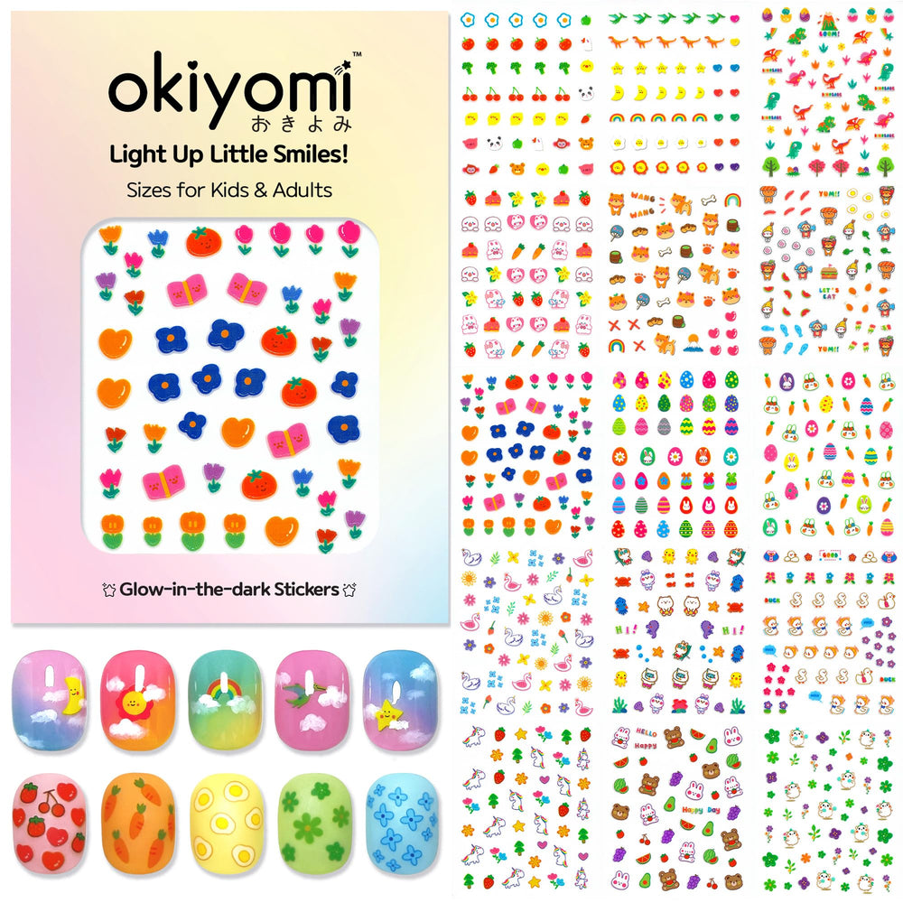 Pegatinas okiyomi para uñas con flores, ideal para decorar uñas de niñas.