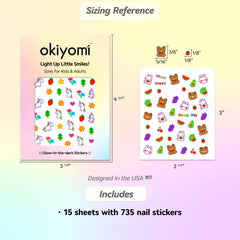 Pegatinas okiyomi con unicornio para uñas, perfecto para fantasía diaria.