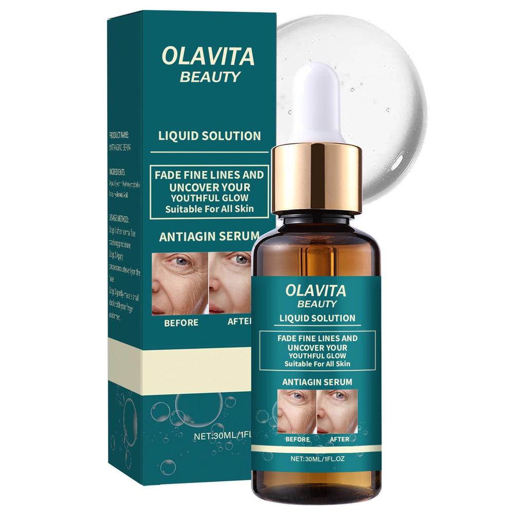 OLAVITA suero antienvejecimiento, botella elegante para uso diario con resultados visibles.