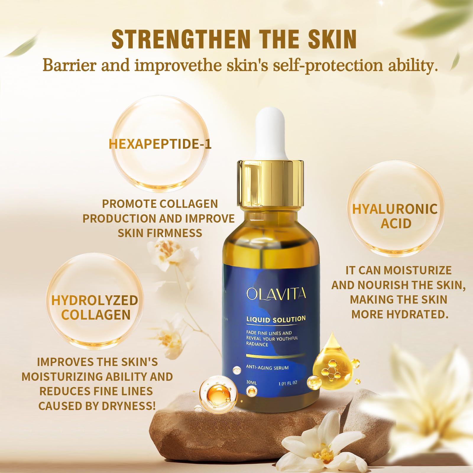 OLAVITA Serum facial con aplicador de gotas para dosificar fácilmente