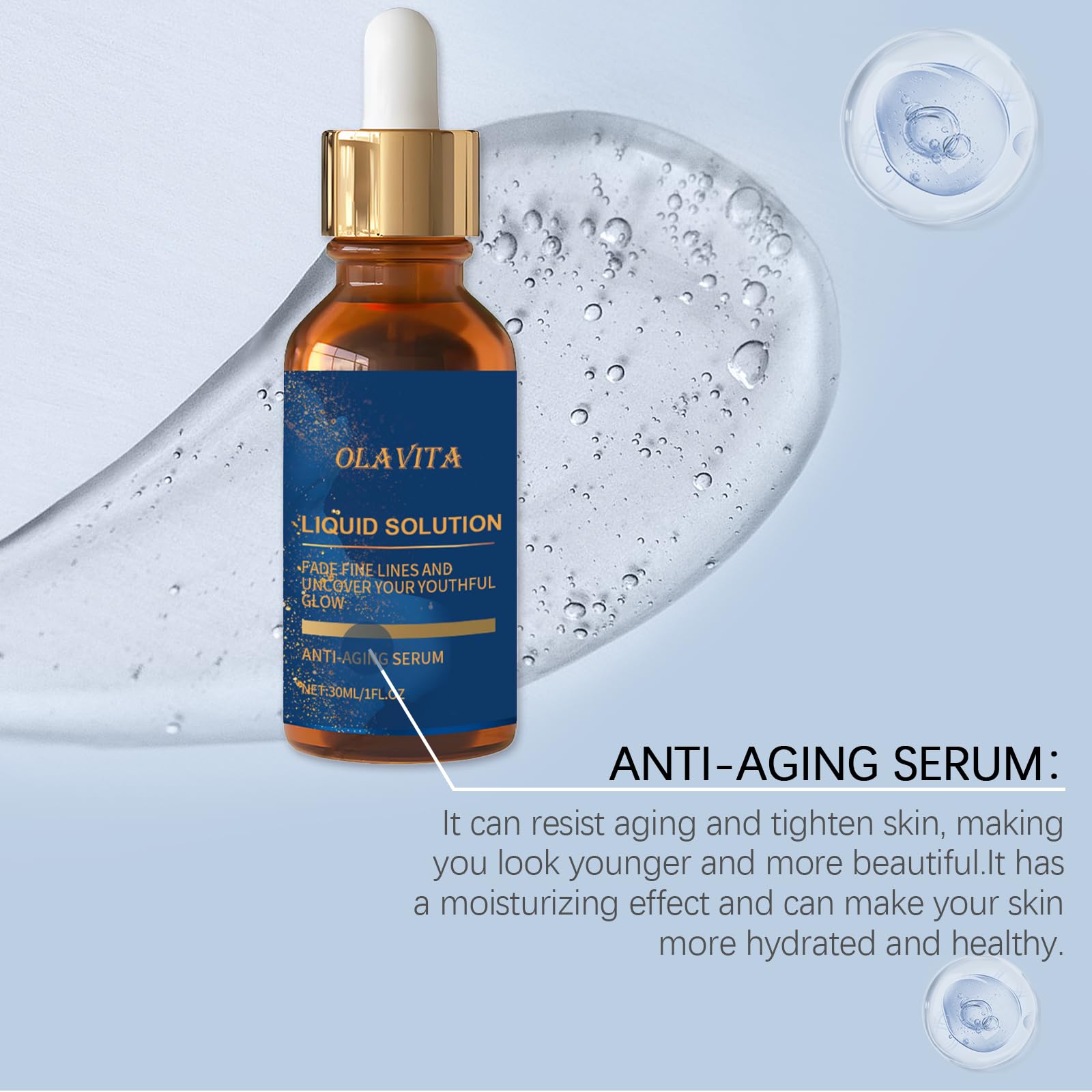 OLAVITA serum retinol ingrediente ayuda a suavizar líneas con uso regular.
