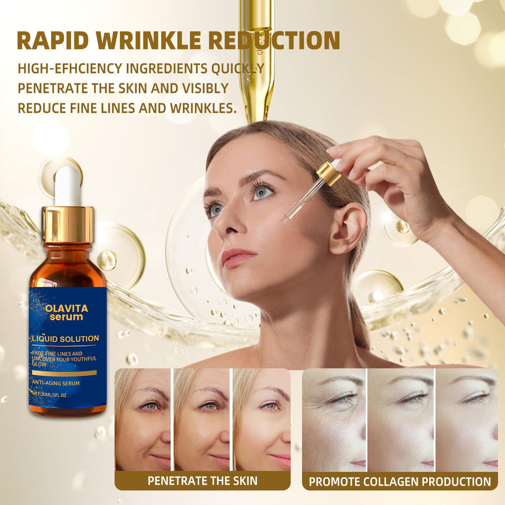 Textura líquida suave de Olavita Serum que se absorbe rápidamente.