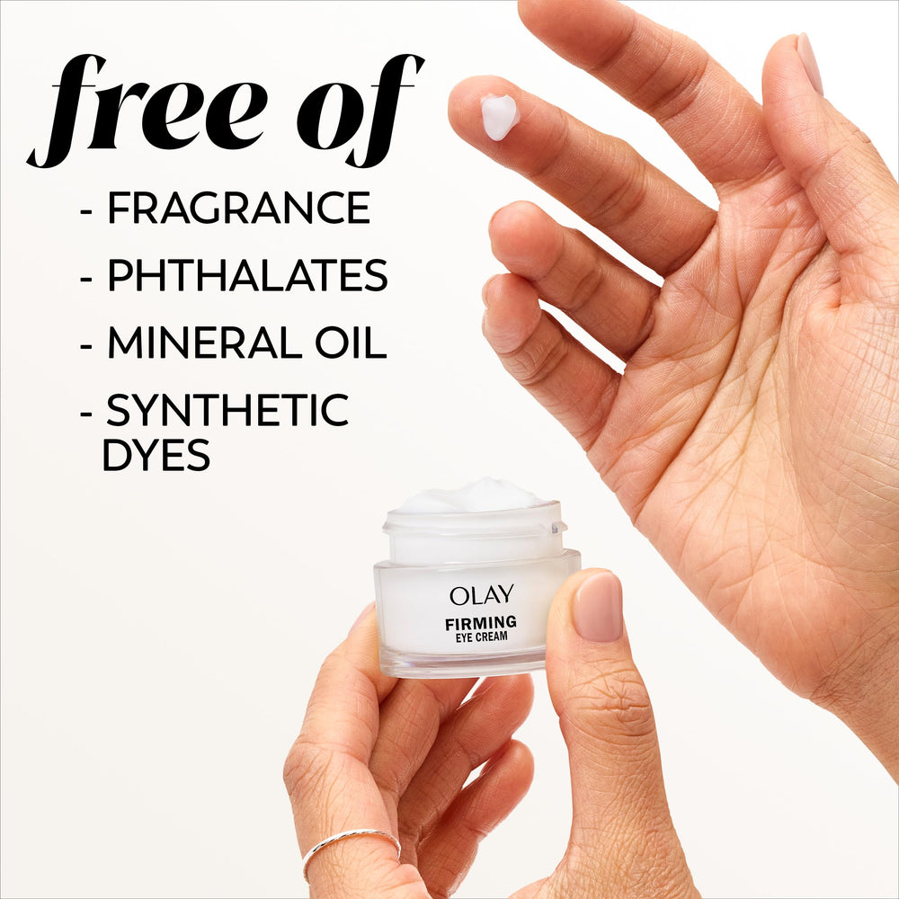 Vitamina B3+ presente en Olay Firming Eye Cream sin fragancia para piel más firme
