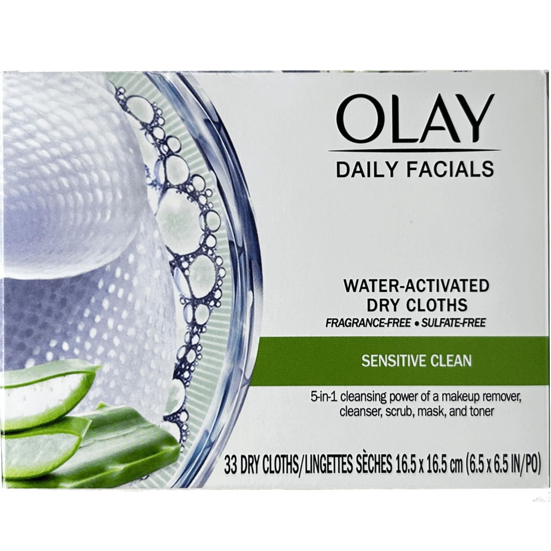 OLAY Daily Gentle Clean, extracto de aloe para cuidado suave de la piel.
