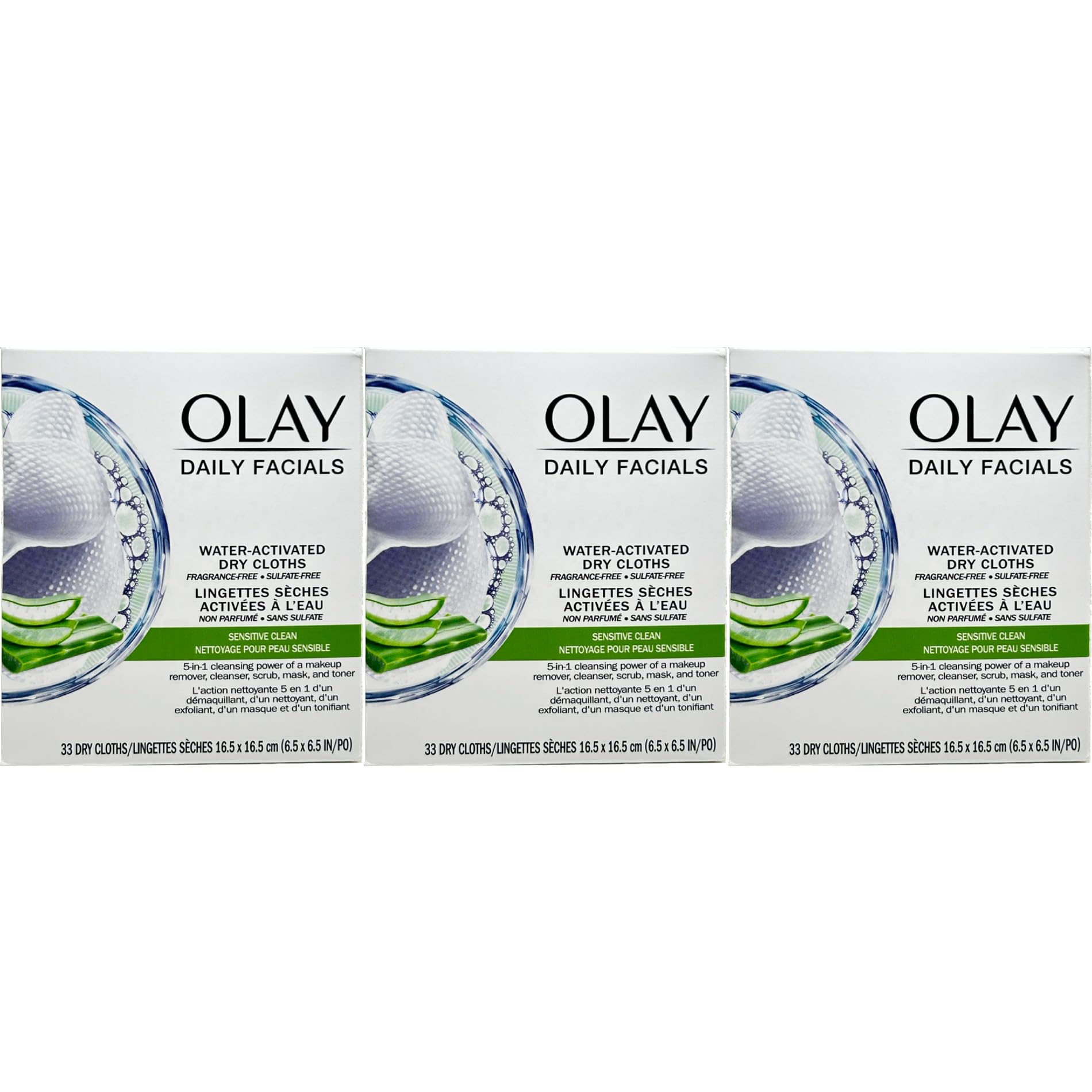 OLAY Daily Gentle Clean, paquete frontal, ideal para rutina diaria de limpieza suave.