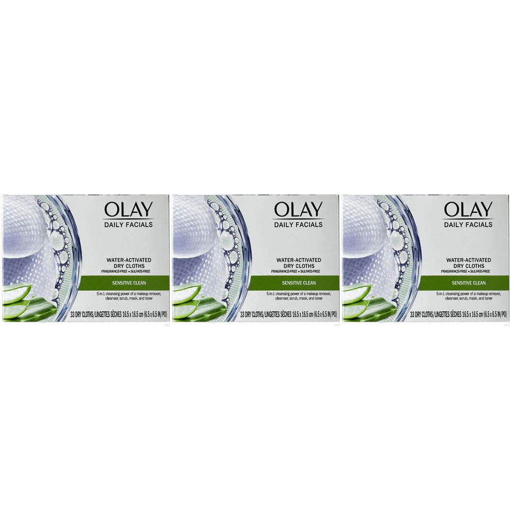OLAY Daily Gentle Clean, paquete de tres unidades, opción conveniente para viaje.
