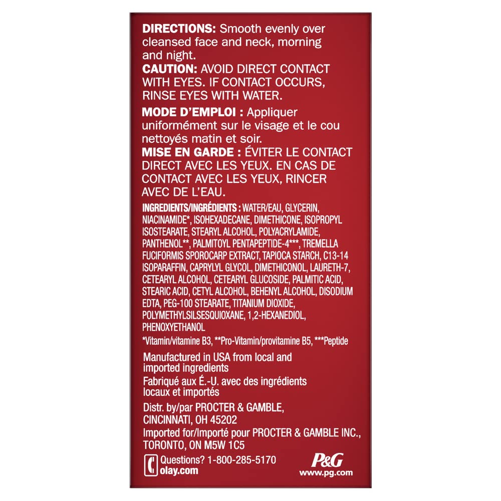 Olay Regenerist Collagen Peptide 24 efecto firmeza suave en la piel.