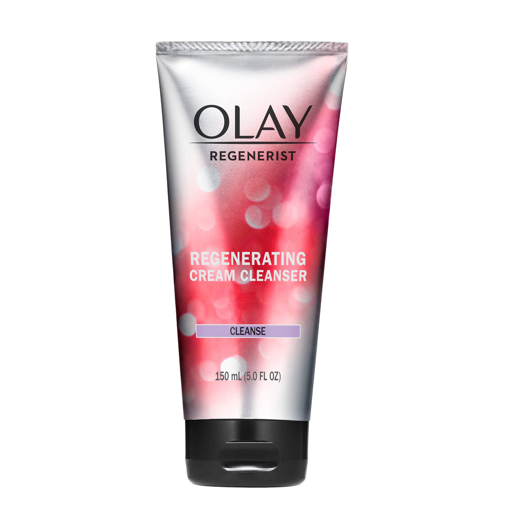 Olay Regenerist limpiador crema para rostro, purifica la piel con exfoliación suave.