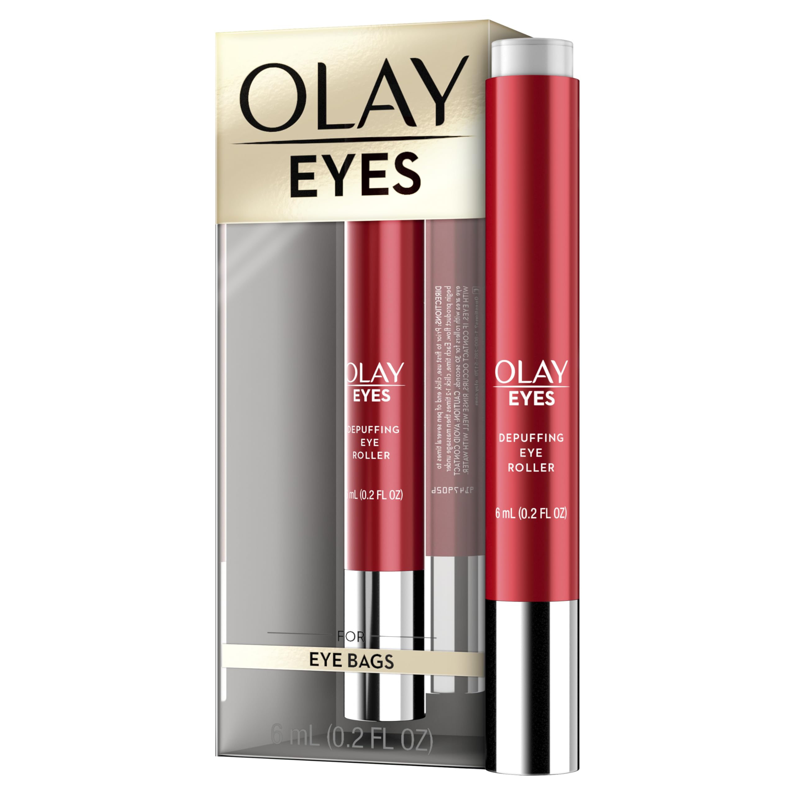Olay Rodillo para Ojos Descongestionante, alivio rápido de bolsas y ojeras.