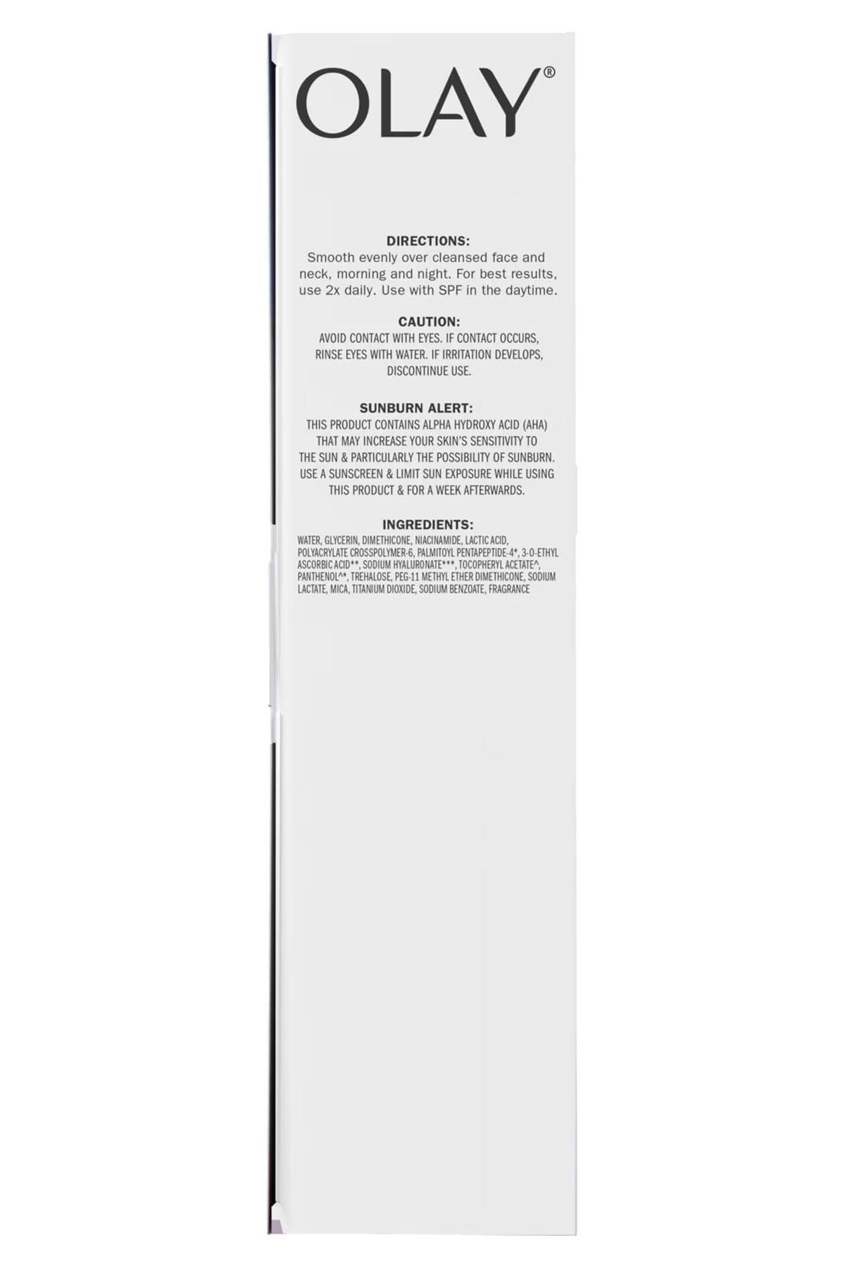 Olay Super Serum, peau fermée et visiblement plus tonique.