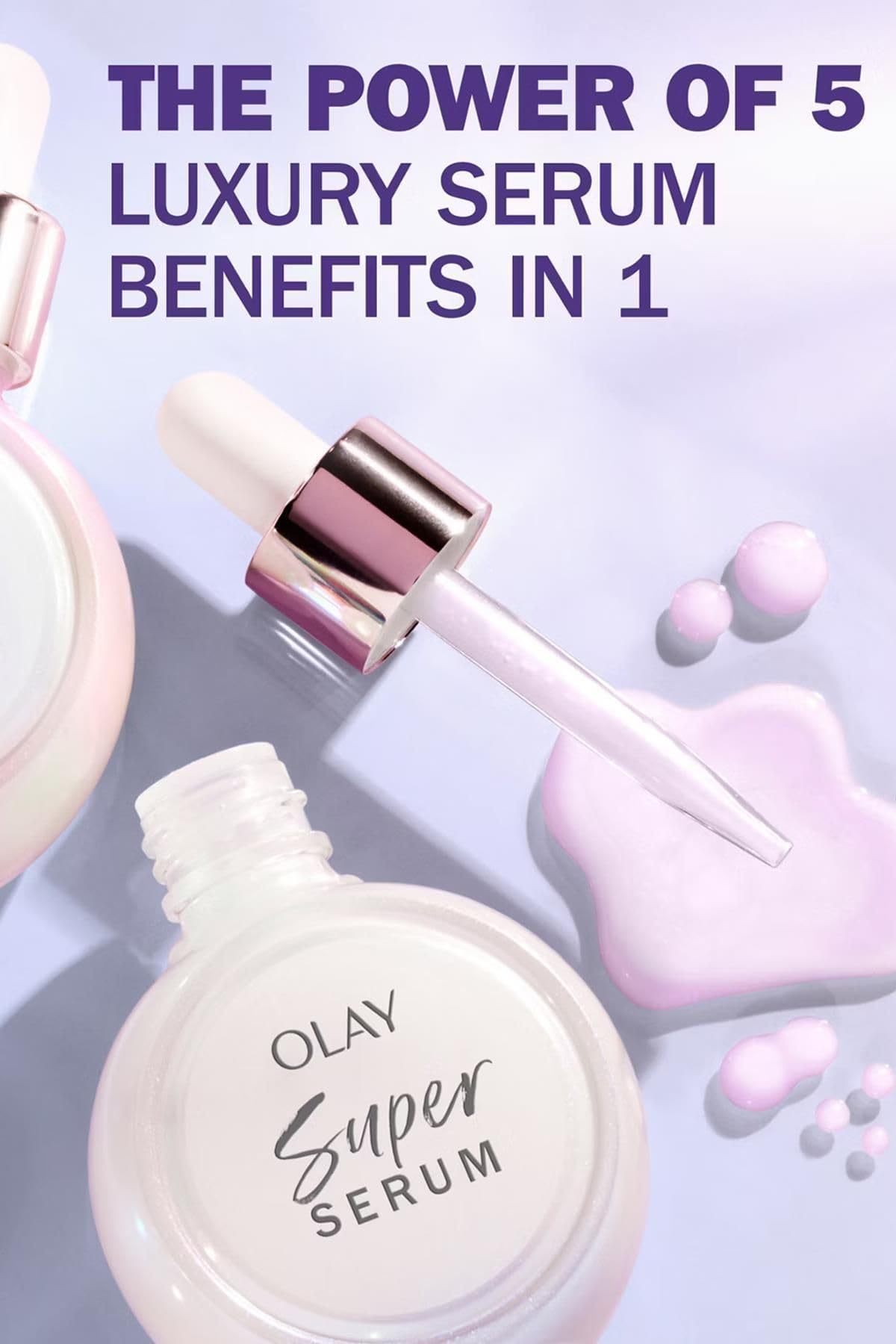 Olay Super Serum, hydratation 24 heures dès la première utilisation.