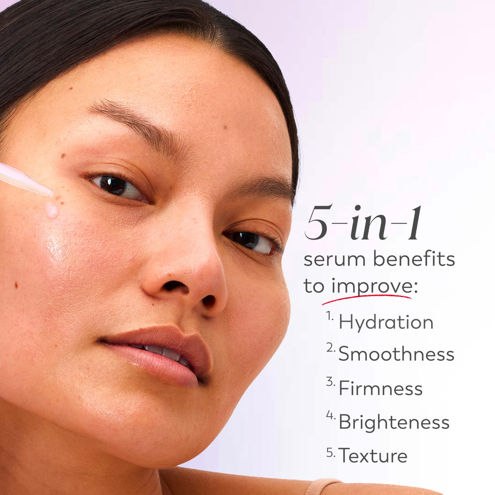 Frasco de prueba de Olay Super Serum para uso diario.
