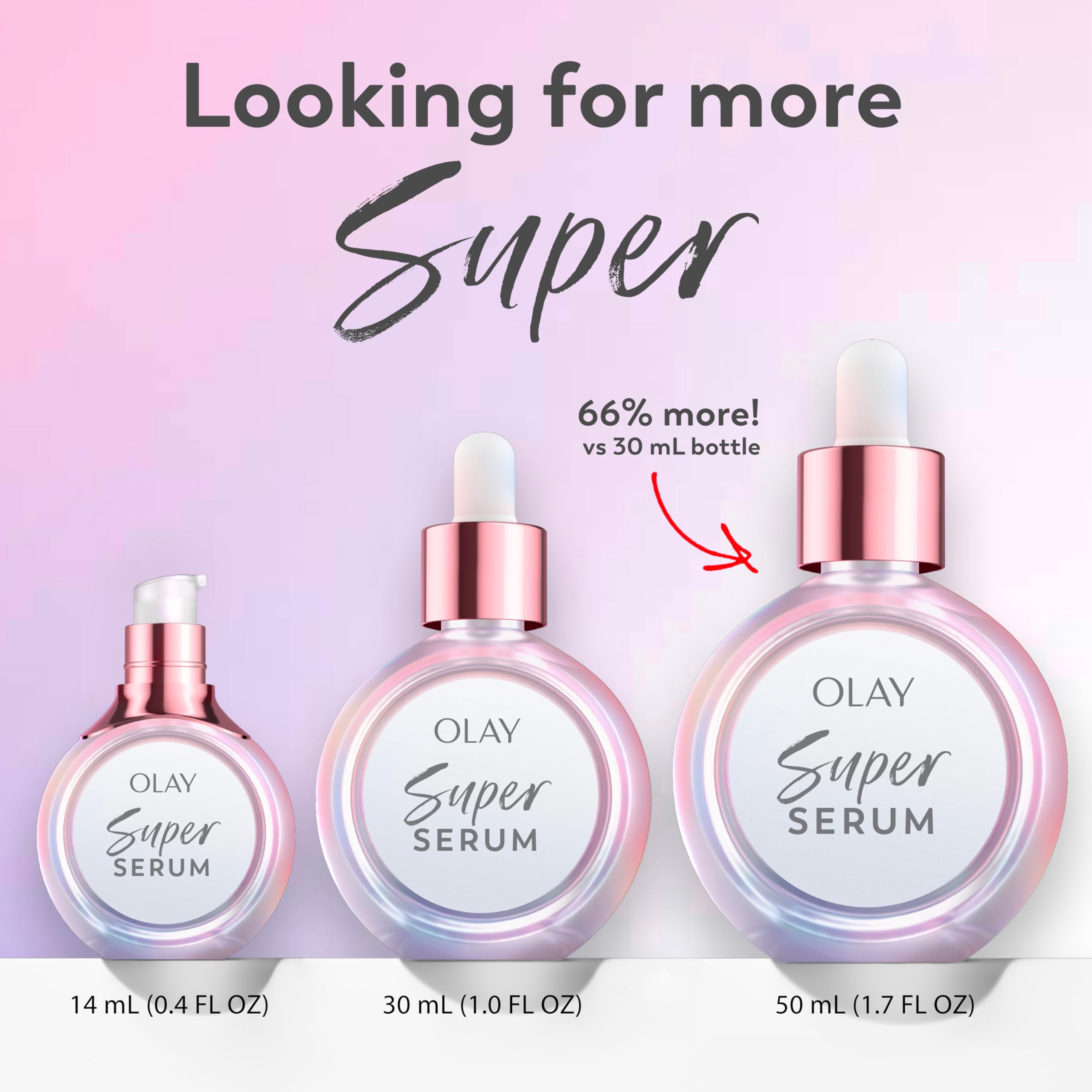 Vitamina C y E en Olay Super Serum para cuidado diario.