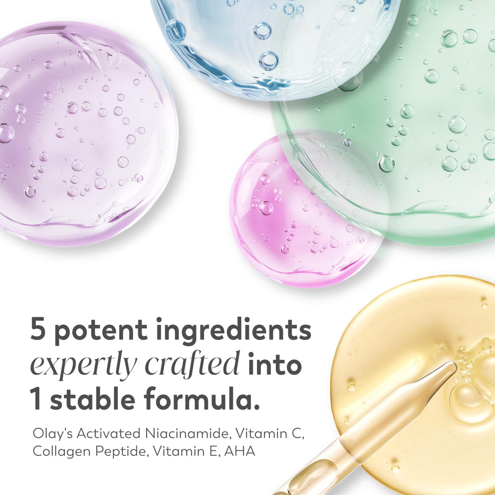 Textura ligera de Olay Super Serum para absorción rápida.
