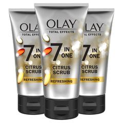 Olay Total Effects Citrus Cleanser en botellas, cuidado diario para piel suave y clara.