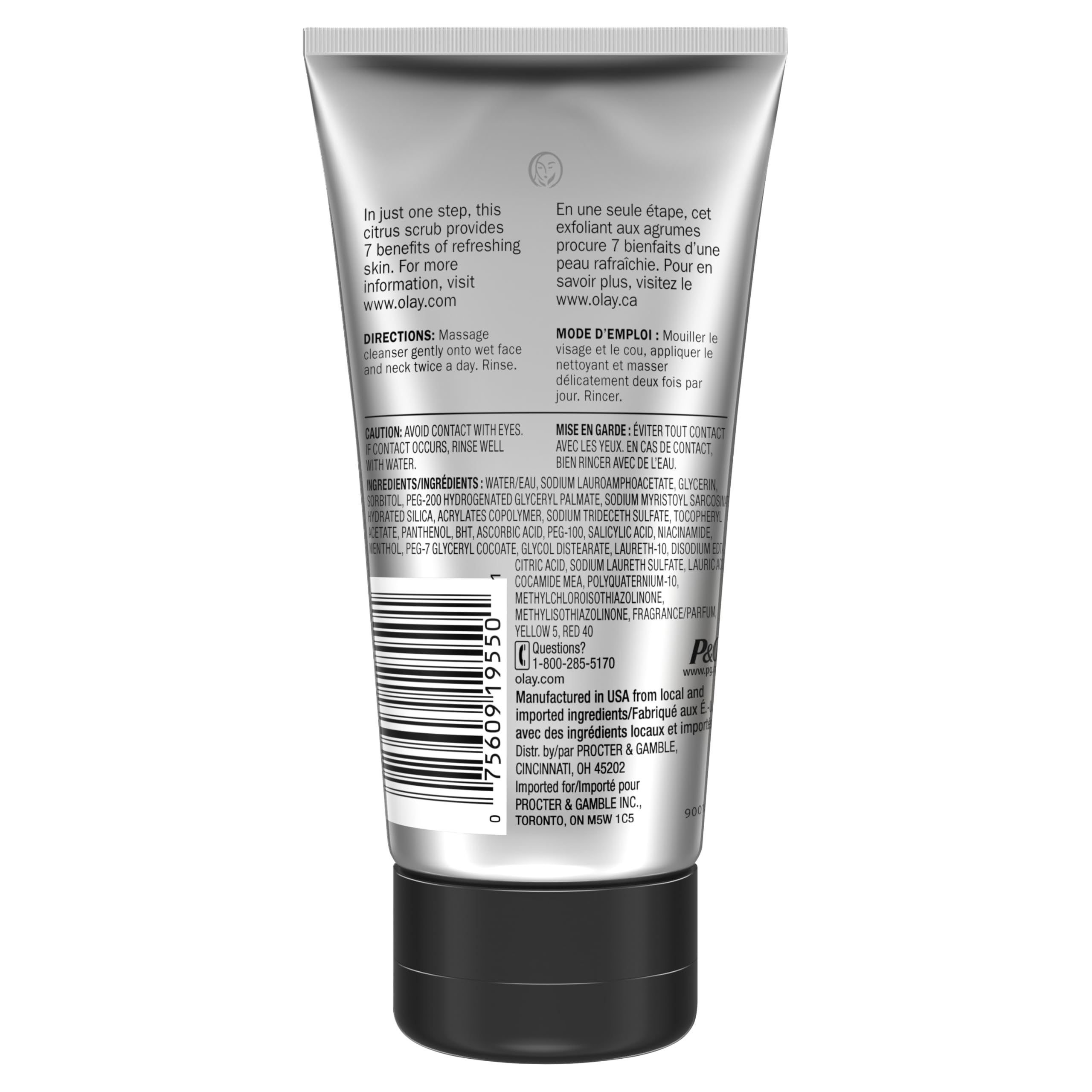 Uso diario de Olay Total Effects Citrus Cleanser como parte de la rutina.