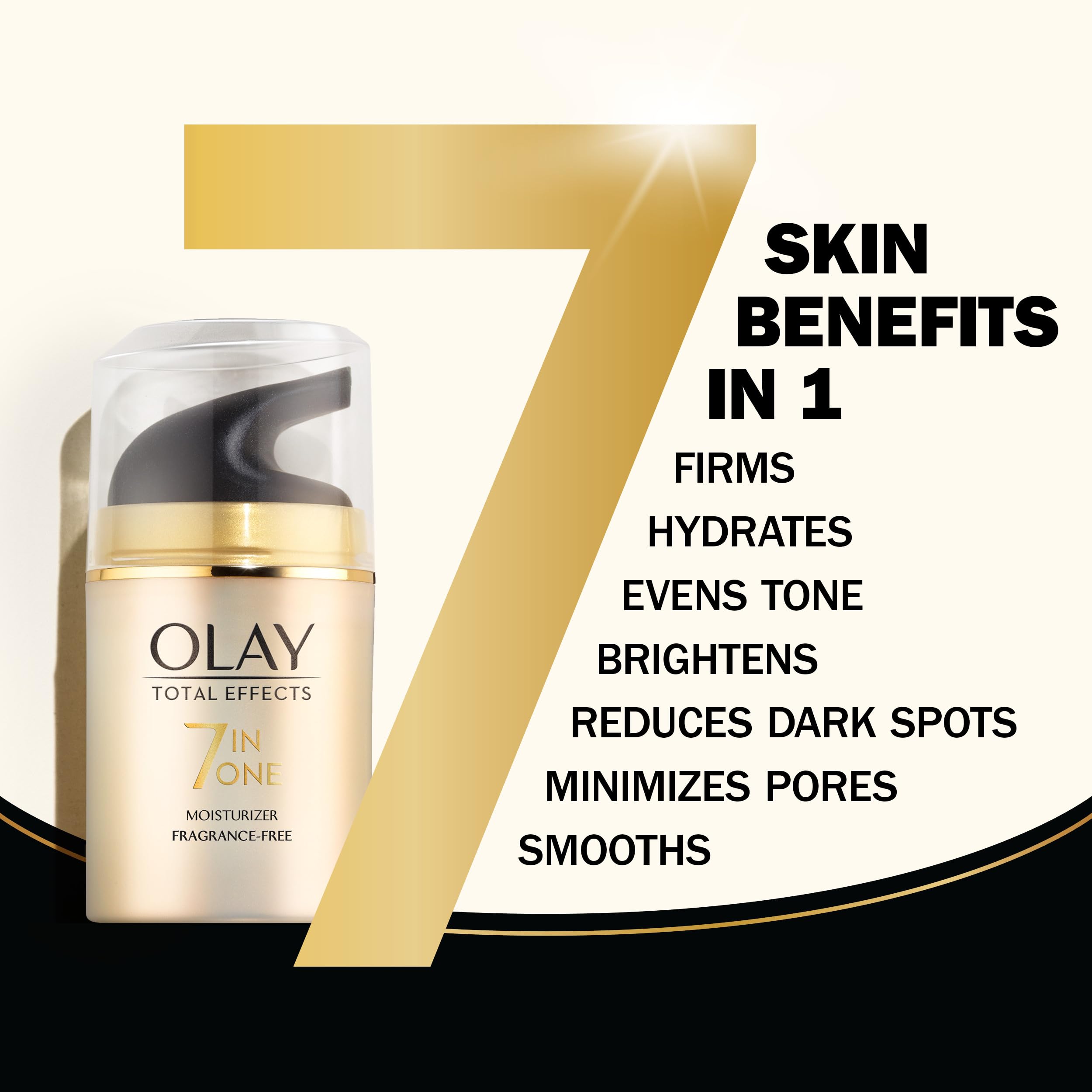 Textura cremosa de Olay Total Effects con absorcion rapida para uso diario