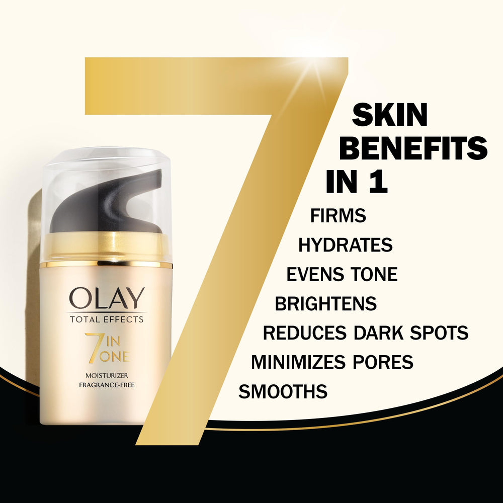 Textura cremosa de Olay Total Effects con absorcion rapida para uso diario