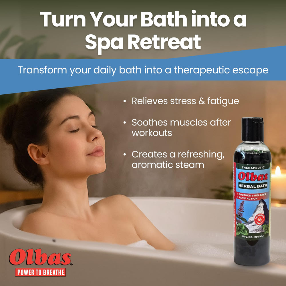 Olbas baño-burbujas: burbujas aromáticas para un baño vigorizante.