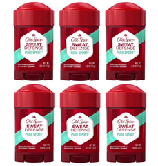 Old Spice Anti-transpirant Pure Sport Doux Solide, pack de 6, protection durable au quotidien.