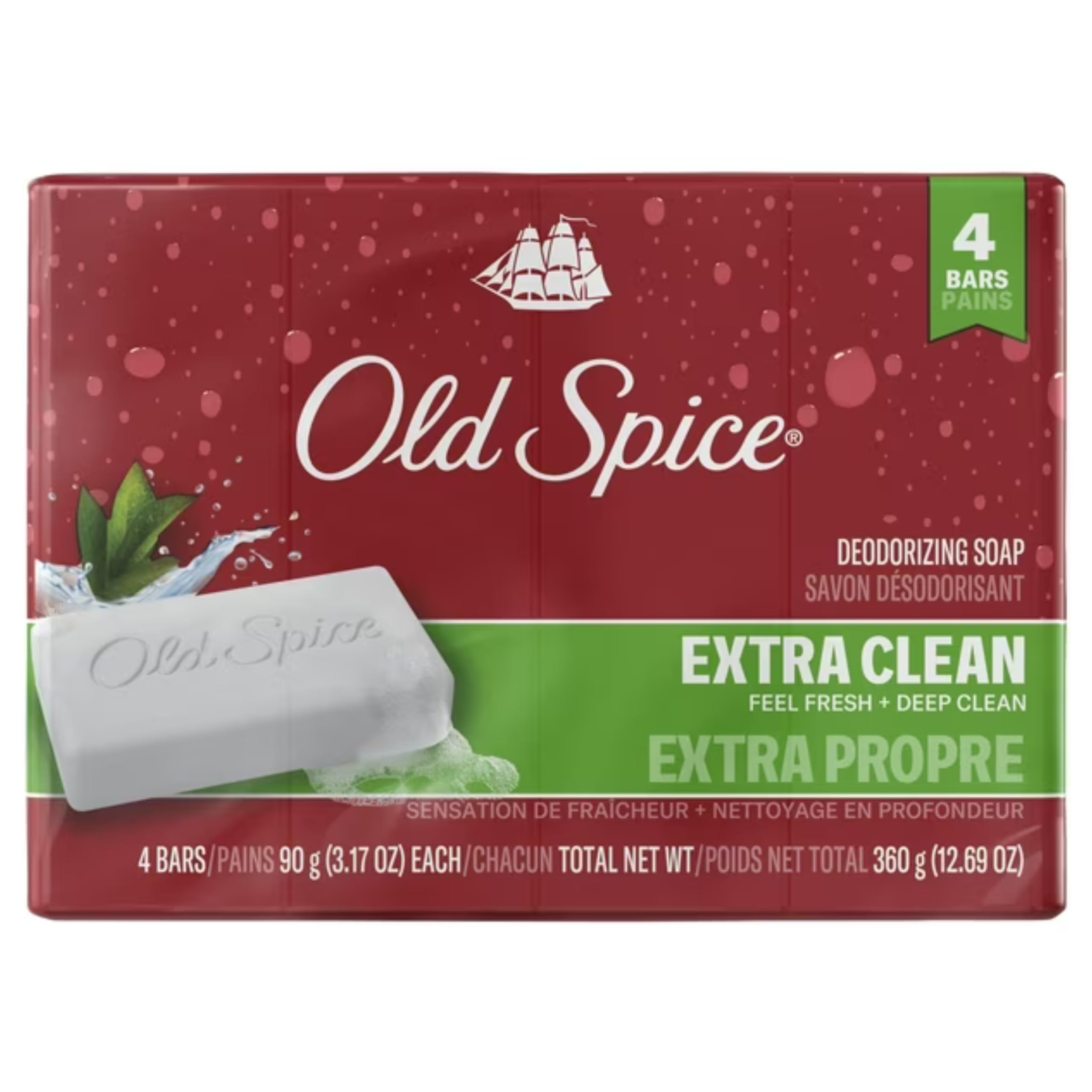 Old Spice Jabón en Barra, aroma palmera, ideal para una ducha refrescante diaria.