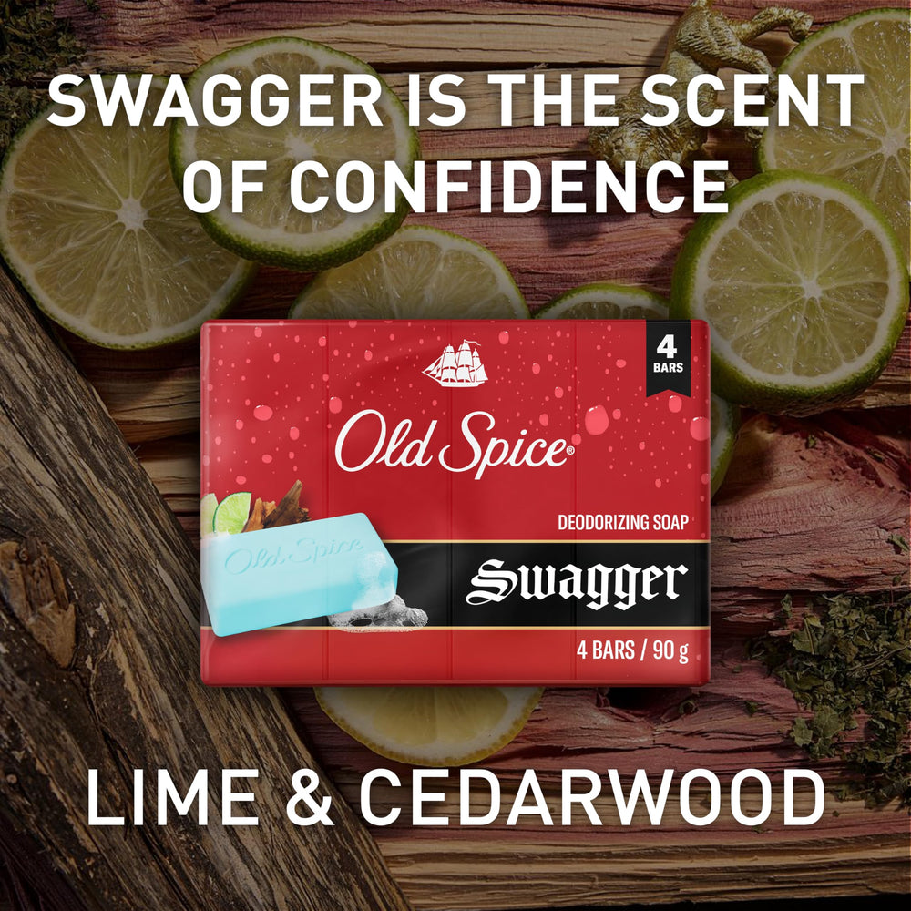 Barra Old Spice en la ducha masculina con aroma audaz.