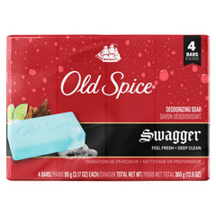 Barra Old Spice con fragancia Lima y Cedro para despertar la frescura diaria.