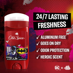 Old Spice Batman fragancia Black Cherry Nightfall para frescura continua.