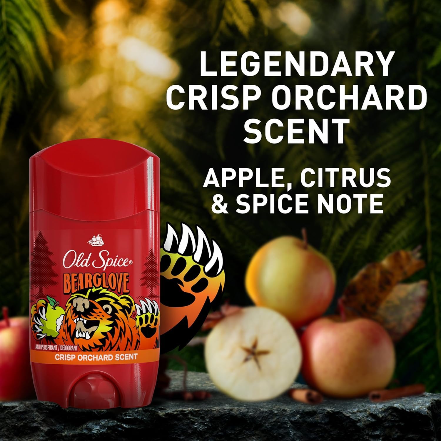 Old Spice Bearglove, tapa cerrada, protege la fragancia durante el día.