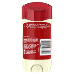 Old Spice Fiji Palma envase externo, diseño práctico para viajar.