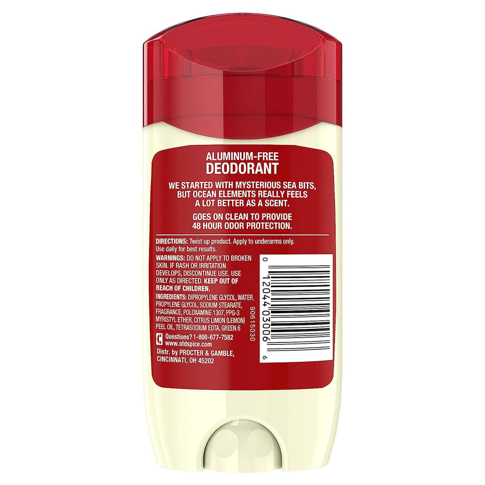 Fragancia marina cítrica en Old Spice Desodorante, sensación refrescante tras la ducha