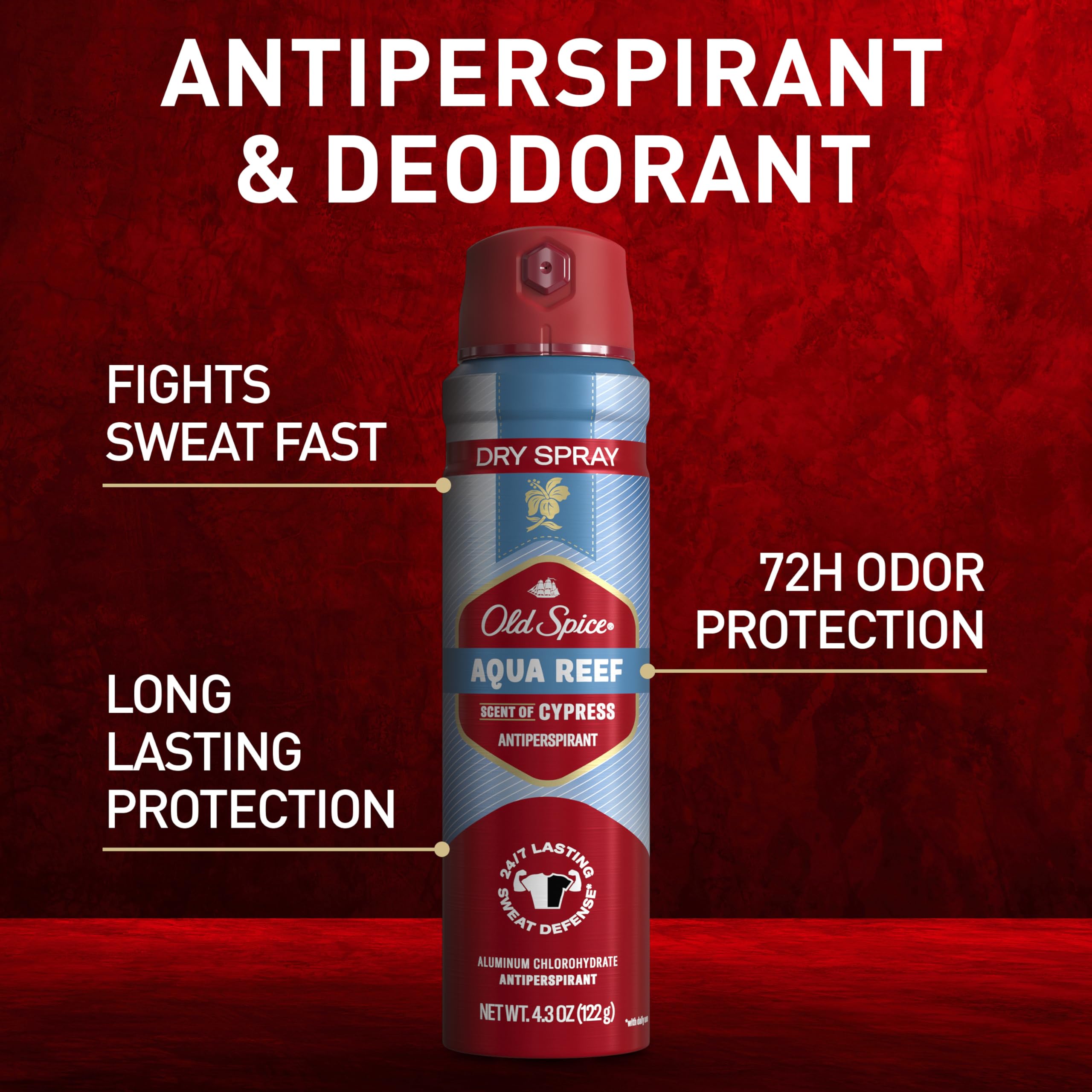 Old Spice desodorante seco frasco de 128 ml para uso diario.