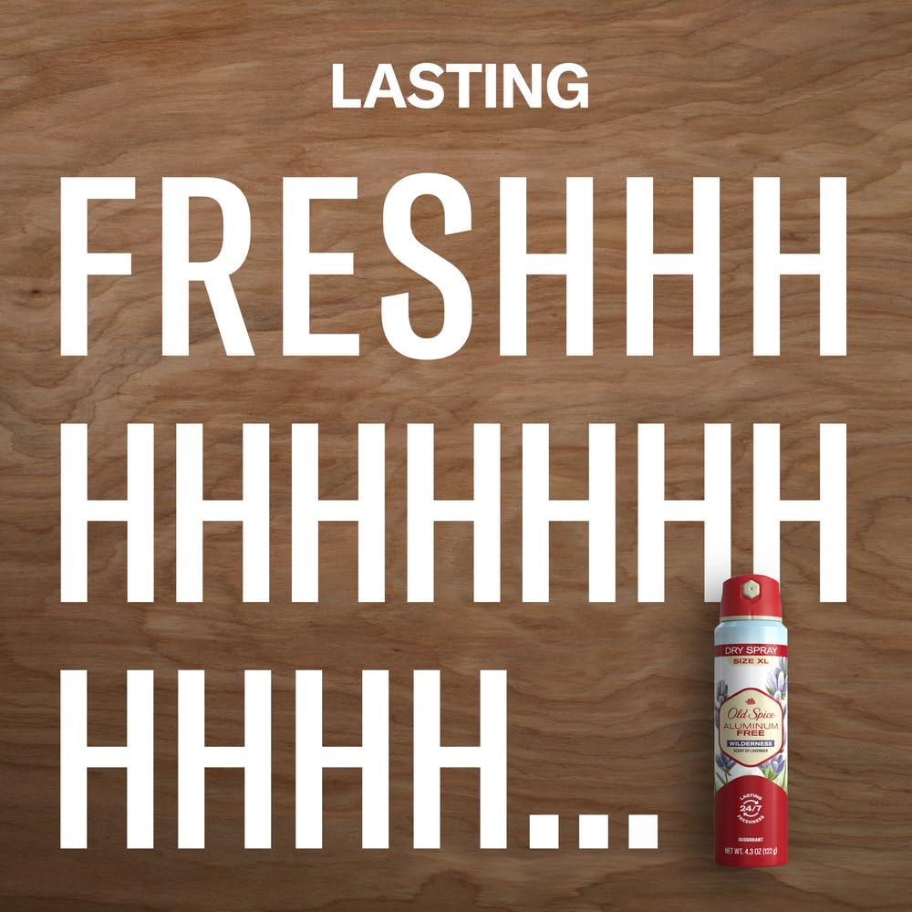 Old Spice desodorante sin aluminio en aerosol para uso diario y cómodo.