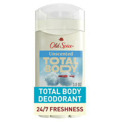 Old Spice desodorante total cuerpo para axilas, frescura continua durante el día.