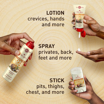 Old Spice desodorante total cuerpo brazos, uso diario suave.
