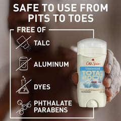 Old Spice desodorante total cuerpo para estómago, cobertura uniforme de piel.