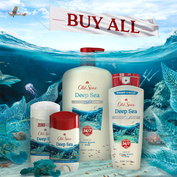 Old Spice Dry Feel skin-friendly formula at a glance.