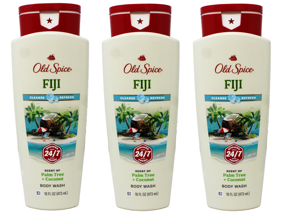 Old Spice Fiji pack trois gels douche, fraîcheur tropicale durable